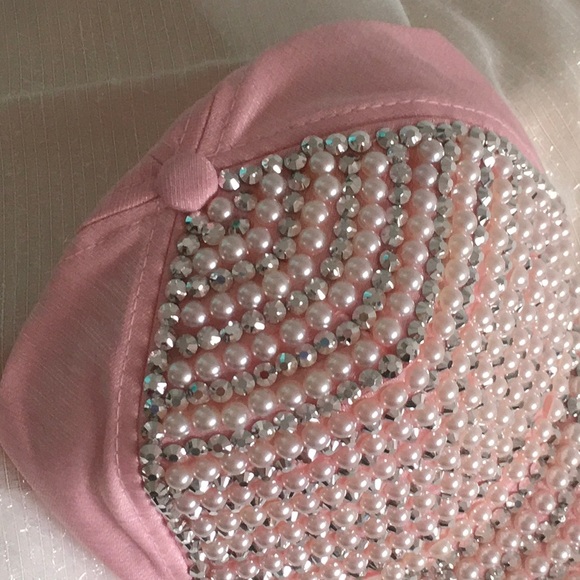 Pink Pearl and Rhinestone Cap - Picture 7 of 10